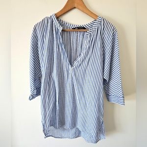 Zara blue and white striped top